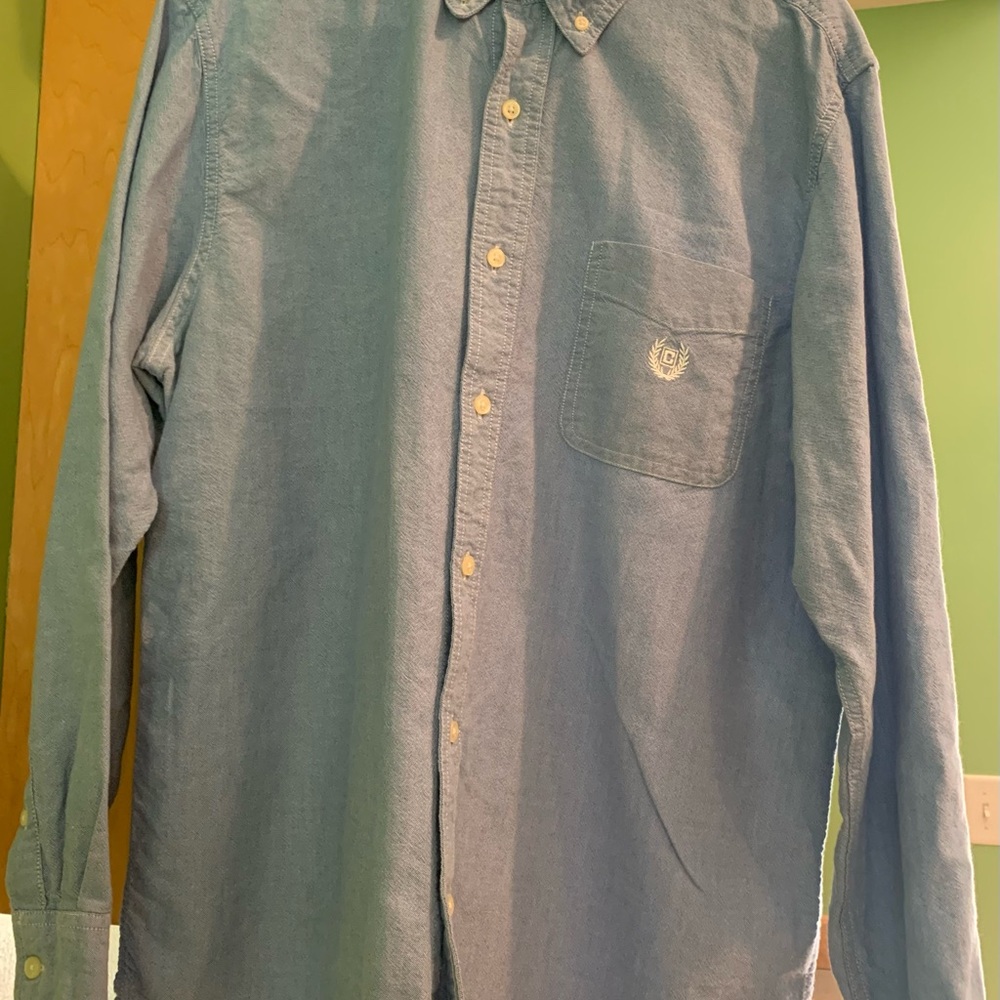 Chaps Light Blue Casual Button-Down Shirt